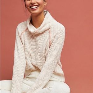 Anthropologie Saturday Sunday Fuzzy Cowl Neck Sweater, S